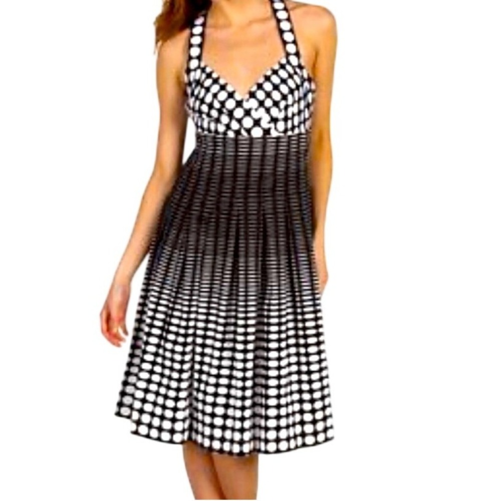 Calvin Klein Fit N Flare Dress Womens 10  Polka Dot Gradient‎ Flirty Whimsigoth